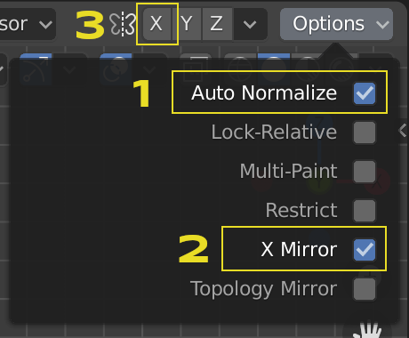 Option Blender Skin Weight